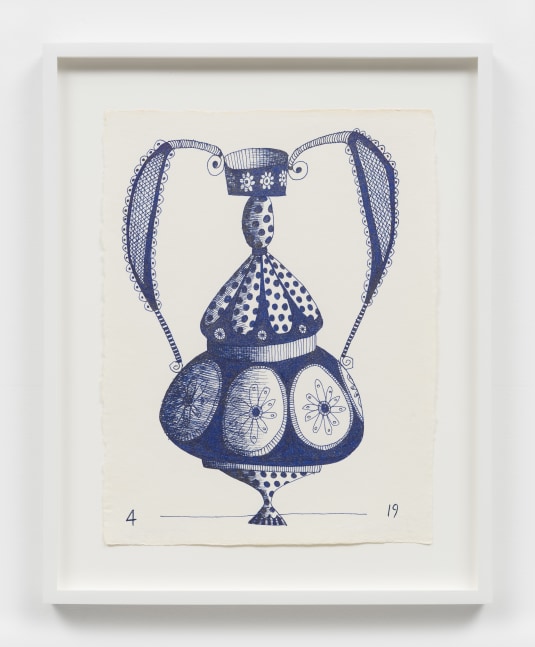 Manuel Pardo
Untitled (Urn), 2007
ink on handmade paper
19 1/4 x 15 1/4 x 1 1/2 ins.
49 x 38.7 x 3.8 cm