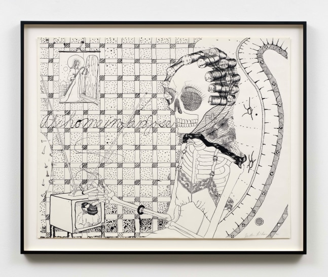 Judith Linhares
At Home in San Jose, 1972
signed and dated, recto
ink on paper
23 x 29 ins.
58.4 x 73.7 cm
Framed: 31 x 37 ins.
78.7 x 94 cm