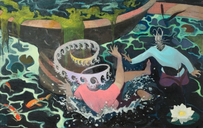 Hortensia Mi Kafchin
Fountain of Youth, 2016
oil on canvas
34 5/8 x 54 3/4 ins.
88 &amp;times; 139 cm