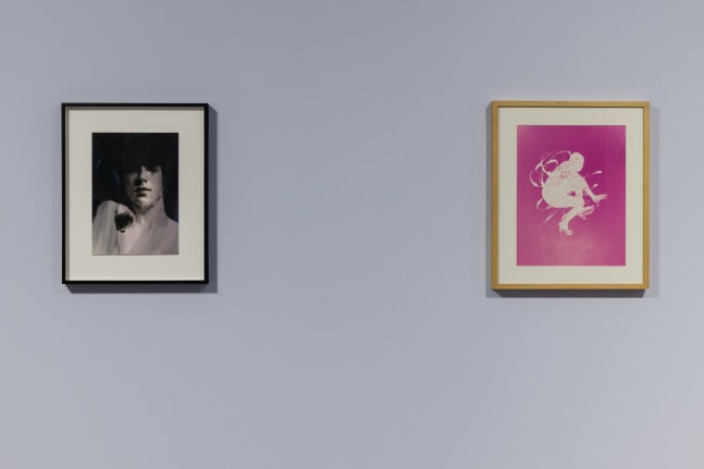 Paul P., Untitled, 2023. Courtesy collection Pavan Segal and Tracy Parker &amp;copy; the artist (left) and Jimmy DeSana, Chocolate Syrup, 1985. Courtesy Jimmy DeSana Trust; P&amp;middot;P&amp;middot;O&amp;middot;W, New York; Meyer Riegger, Berlin/Karlsruhe/Basel; and Amanda Wilkinson Gallery, London &amp;copy; Jimmy DeSana Trust (right). Installation view of the exhibition Jimmy DeSana &amp;amp; Paul P. &amp;ndash; Ruins of Rooms at KW Institute for Contemporary Art, Berlin 2024, Photo: Frank Sperling.&amp;nbsp;