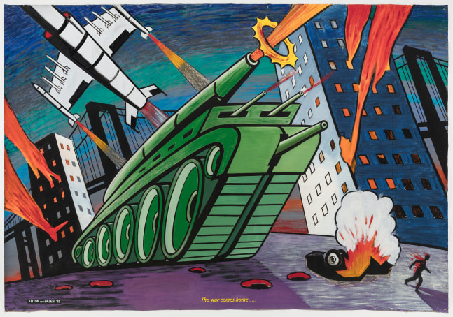 Anton van Dalen
The War Comes Home, 1982
oil on canvas
94 1/2 x 136 1/2 ins.
240 x 346.7 cm