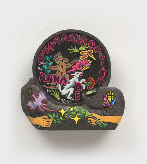 Guadalupe Maravilla
Sana Sana Colita de Rana, 2024
oil on volcanic rock
14 1/8 x 13 3/4 x 4 7/8 ins.
36 x 35 x 12.5 cm