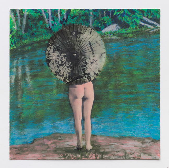 Betty Tompkins
Sunscreen, 2002
signed and dated verso
oil crayon on half tone paper
10 x 10 ins.
25.4 x 25.4 cm