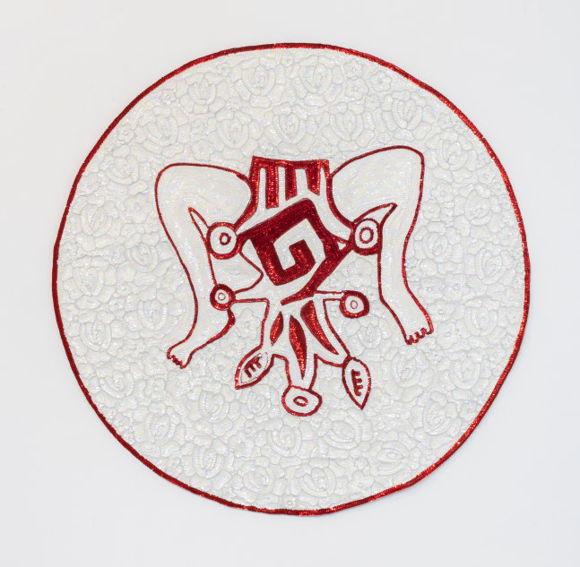 Guadalupe Maravilla
Embroidery, 2019
hand stitched sequin embroidery
39 ins. diameter
99 cm