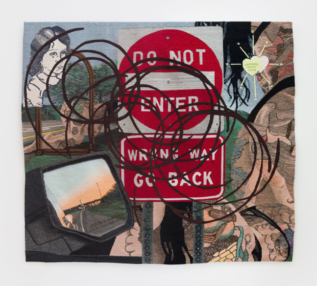 Erin M. Riley
Look Back at It, 2024
wool, cotton
77 x 85 ins.
195.6 x 215.9 cm
(RILEY-338)