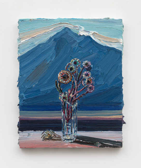 Allison Schulnik
Blue Mountain (for Hockney), 2019
oil on canvas stretched over panel
30 x 24 ins.
76.2 x 61 cm