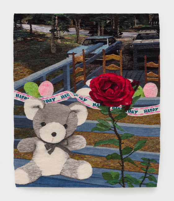 Erin M. Riley
Teddy and Rose, 2025
wool, cotton
57 1/2 x 48 ins.
146.1 x 121.9 cm