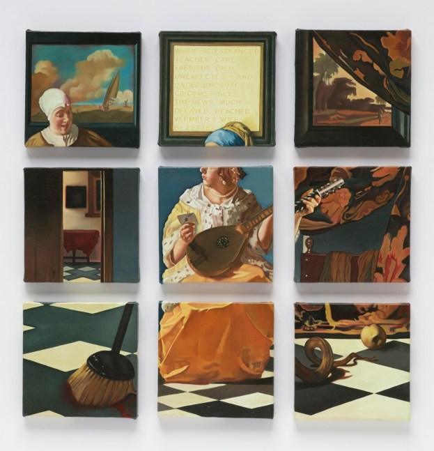 Dotty Attie
Vermeer&amp;#39;s Wife, 1988
oil on canvas, 9 panels
each: 6 x 6 ins. (15.2 x 15.2 cm)
overall: 20 x 20 ins. (50.8 x 50.8 cm)
Photo Courtesy of Walker Art Center