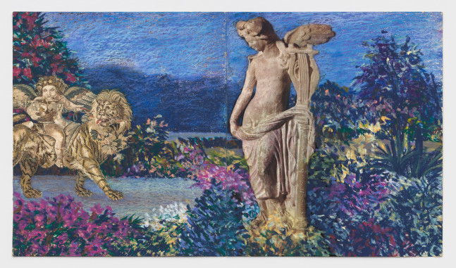 Betty Tompkins
Bacchanal, 1992
signed and dated verso
oil crayon on half tone paper
10 1/2 x 18 1/2 ins.
26.7 x 47 cm