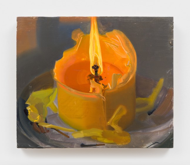 Phoebe Helander
Candle Burning IX, 2025
oil on wood
12 3/4 x 15 x 1 3/4 ins.
32.4 x 38.1 x 4.4 cm