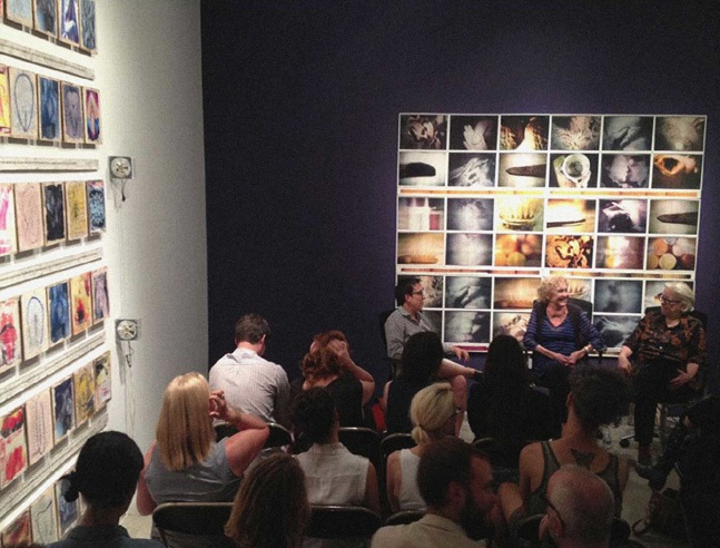 Carolee Schneemann and Melissa Ragona, discussion panel during Carolee Schneemann: Flanges 6rpm, 2013