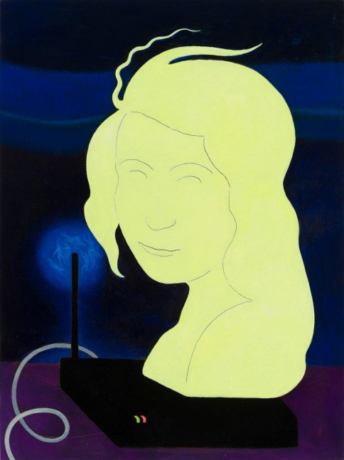 Hortensia Mi Kafchin
Lady of the Internet,&amp;nbsp;2023
oil on wood
80 &amp;times; 60 cm