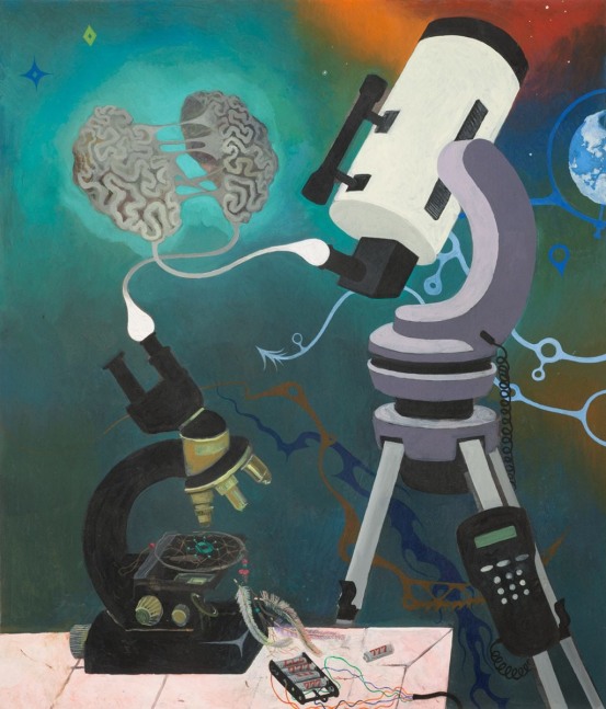 Hortensia Mi Kafchin
Between Micro and Macro,&amp;nbsp;2016
oil on canvas, mounted on wood
45 1/4 x 38 7/8 ins.
115 &amp;times; 98.8 cm