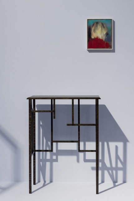 Paul P., Untitled (console), 2020. Courtesy the artist; Maureen Paley, London; Greene Naftali, New York; Cooper Cole, Toronto; and Massimo Minini, Brescia &amp;copy; der K&amp;uuml;nstler (front) and Paul P., Untitled, 2021. Courtesy Jonathan W Anderson &amp;copy; the artist (back). Installation view of the exhibition Jimmy DeSana &amp;amp; Paul P. &amp;ndash; Ruins of Rooms at KW Institute for Contemporary Art, Berlin 2024, Photo: Frank Sperling.&amp;nbsp;