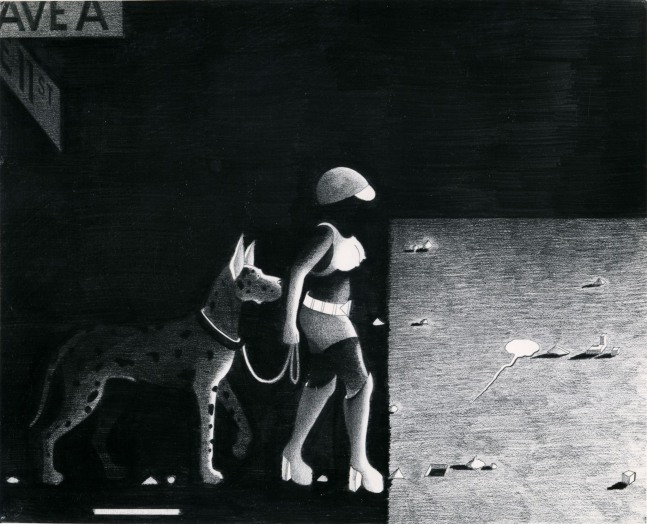 Anton van Dalen, Street Woman with Dog in Shadow, 1977