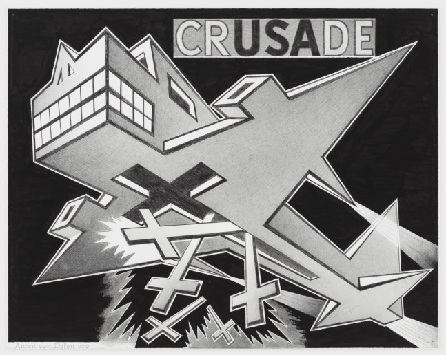 Anton van Dalen
CRUSADE, 2019
india ink, graphite on paper
23 x 29 ins.
58.4 x 73.7 cm