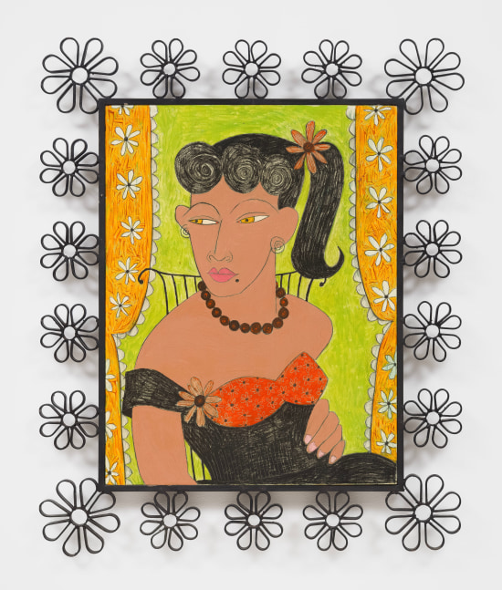 Manuel Pardo
Mother and i in Technicolor, 1995
signed, titled, and dated on verso
oil on linen with artist frame
painting: 25 x 19 1/2 ins. (63.5 x 49.5 cm)
framed: 34 3/8 x 28 x 1 1/4 ins. (87.3 x 71.1 x 3.2 cm)