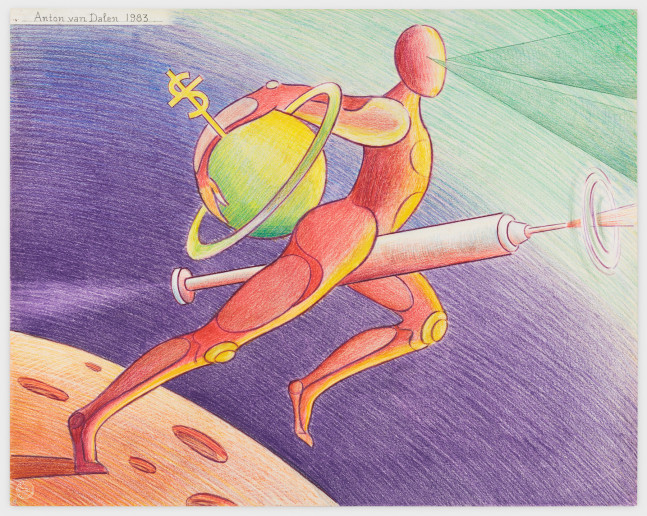 Anton van Dalen
Science Fiction #2, 1983
Colored pencil on paper
23 x 29 ins.
58.4 x 73.7 cm