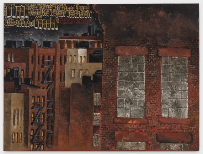 Martin Wong
Nocturne at Ridge Street and Stanton, 1987
acrylic on canvas
72 x 96 ins.
182.9 x 243.8 cm