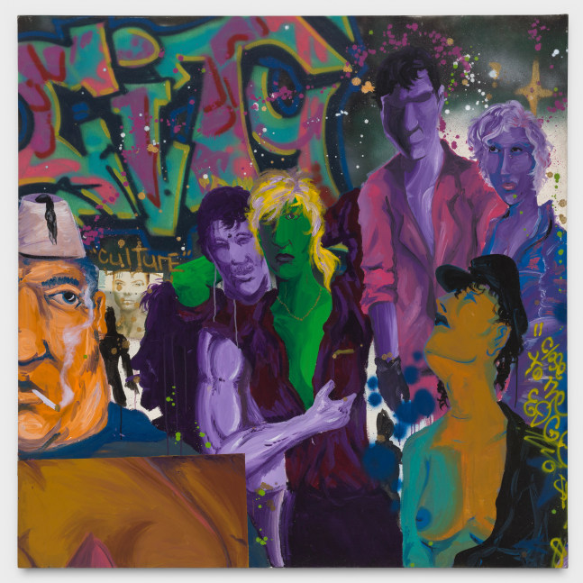 Christopher &amp;quot;Daze&amp;quot; Ellis
Untitled (City), 1984
spray paint, acrylic, collage on canvas
68 x 68 ins.
172.7 x 172.7 cm