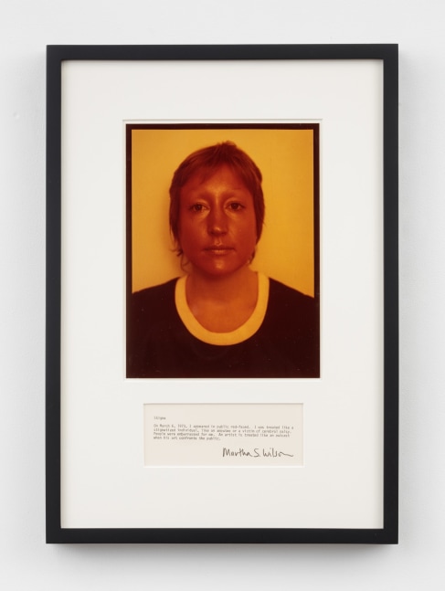 Martha Wilson, Stigma, March 6, 1973