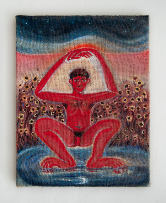 Daniel Correa Mej&amp;iacute;a
El regreso de las flores, 2024
oil on jute
17 3/4 x 13 3/4 ins.
45 x 35 cm