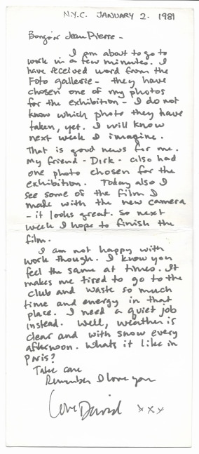 Jean Pierre Archive, 4-panel card 1, 1981