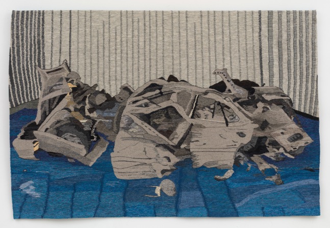 Erin M. Riley

Blue Tarp, 2020

wool, cotton

66 x 100 ins.&amp;nbsp;
167.64 x&amp;nbsp;254 cm&amp;nbsp;