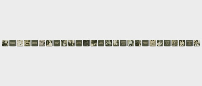 Dotty Attie
Fairy Tale Endings (The King), 1998
oil on linen, 27 panels
each: 6 x 6 ins. (15.2 x 15.2 cm)
overall: 6 x 188 ins. (15.2 x 477.5 cm)