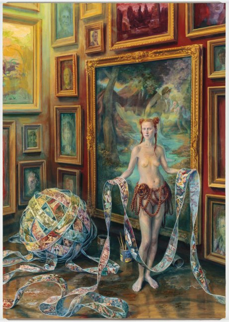 Julie Heffernan, Self-Portrait with Spill, 2018