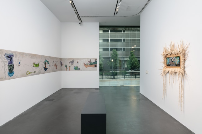 Installation View, Guadalupe Maravilla: Purring Monsters with Mirrors on Their Backs, Museum of Contemporary Art, Denver, CO. Photo by Wes Magyar