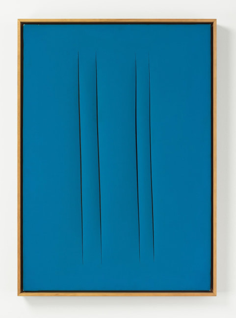 LUCIO FONTANA
Concetto Spaziale, Attese,&amp;nbsp;1967
Waterpaint on canvas
36 1&amp;frasl;4 x 25 1&amp;frasl;2inches / 92 x 65cm
