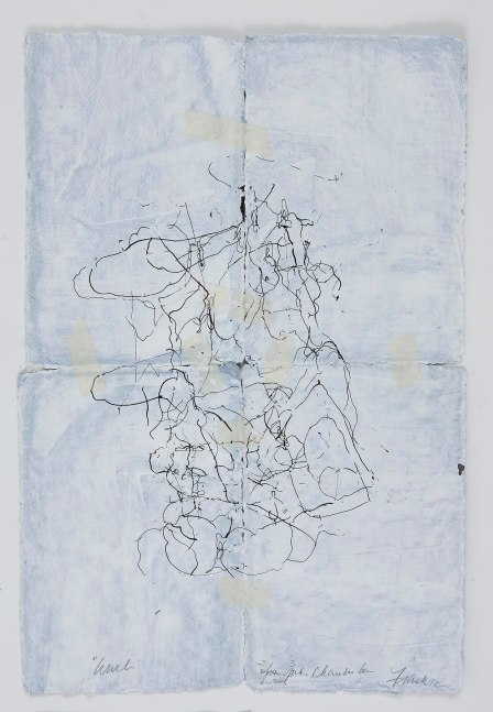 JAN FRANK
Crush,&amp;nbsp;2011
Dutch Linen Paper / sized / pen &amp;amp; ink, masking tape
24 x 16 inches / 61 x 40.6 cm