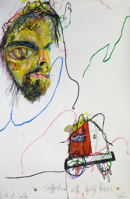GUILLAUME BRUÈRE Selfportrait with dirty hairs, 16.11.2013