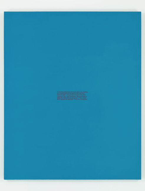 RICHARD PRINCE
The Wrong Joke,&amp;nbsp;1987
Acrylic and silkscreen on canvas
66 x 54 inches  / 167.6 x 137.2 cm