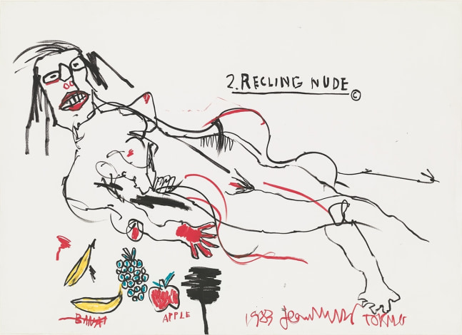 JEAN-MICHEL BASQUIAT
Reclining Nude, 1983
Crayon on paper
46.5 x 64 inches / 118.1 x 162.6 cm
