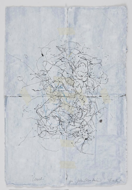 JAN FRANK
Crush,&amp;nbsp;2011
Dutch Linen Paper / sized / pen &amp;amp; ink, masking tape
24.3 x 16.3 inches / 61.7 x 41.4 cm