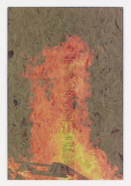 PETER SUTHERLAND
Bonfire 3,&amp;nbsp;2014
Inkjet on perforated vinyl adhered to OSB
72 x 48 inches / 182.8 x 121.9 cm