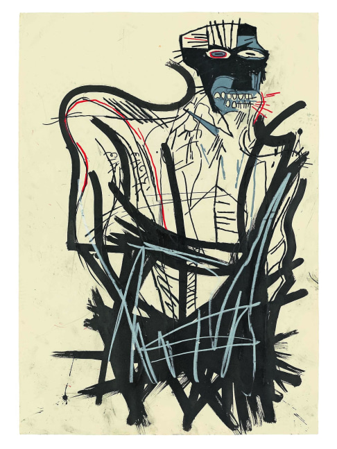JEAN-MICHEL BASQUIAT
Untitled,&amp;nbsp;1982
Oilstick and black ink on paper
39.5 x 27.8 inches / 100.3 x 70.6 cm