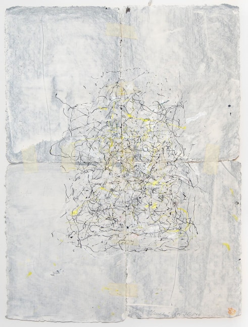 JAN FRANK
Crush,&amp;nbsp;2011
Dutch Linen Paper / sized / pen &amp;amp; ink, masking tape
24 x 16.5 inches / 61 x 41.9 cm
