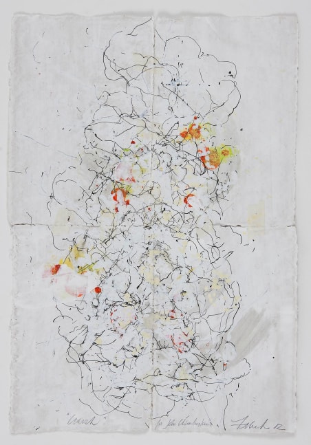 JAN FRANK
Crush,&amp;nbsp;2011
Dutch Linen Paper / sized / pen &amp;amp; ink, masking tape
24.3 x 16.5 inches / 61.7 x 41.9 cm