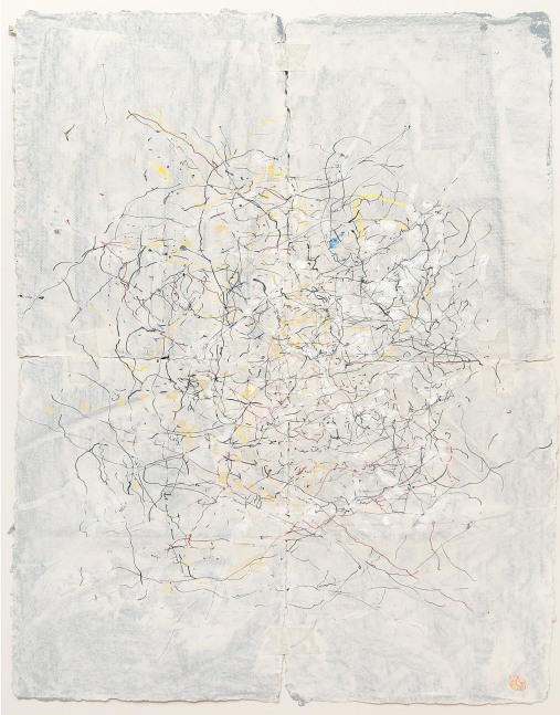 JAN FRANK
Crush,&amp;nbsp;2011
Dutch Linen Paper / sized / pen &amp;amp; ink, masking tape
24 x 16.5 inches / 61 x 41.9 cm