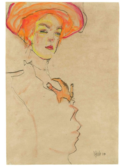 EGON SCHIELE
Gerti in Orange Hat,&amp;nbsp;1910
Gouache, crayon and pencil on paper
17.5 x 12 inches / 44.5 x 30.5 cm