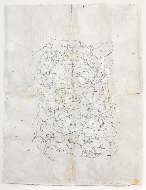 JAN FRANK
Crush,&amp;nbsp;2011
Dutch Linen Paper / sized / pen &amp;amp; ink, masking tape
24.3 x 16.5 inches / 61.7 x 41.9 cm