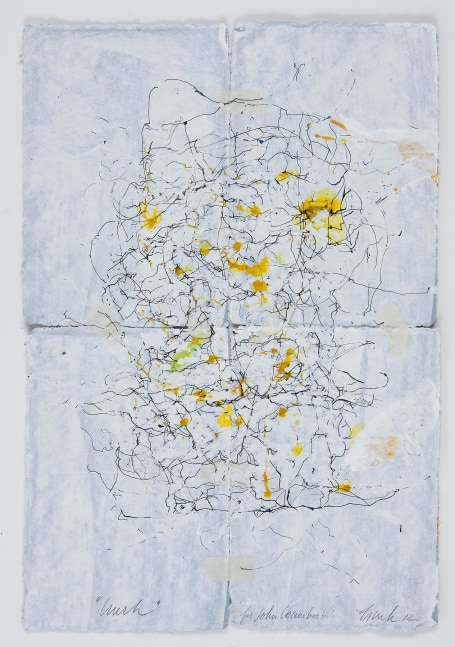 JAN FRANK
Crush,&amp;nbsp;2011
Dutch Linen Paper / sized / pen &amp;amp; ink, masking tape
24.3 x 16.5 inches / 61.7 x 41.9 cm
