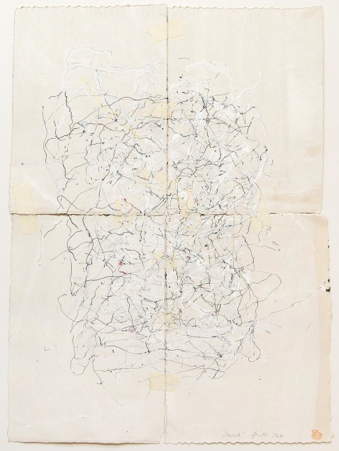 JAN FRANK
Crush, 2011
Dutch Linen Paper / sized / pen &amp;amp; ink, masking tape
25.8 x 16.5 inches / 65.5 x 41.9 cm