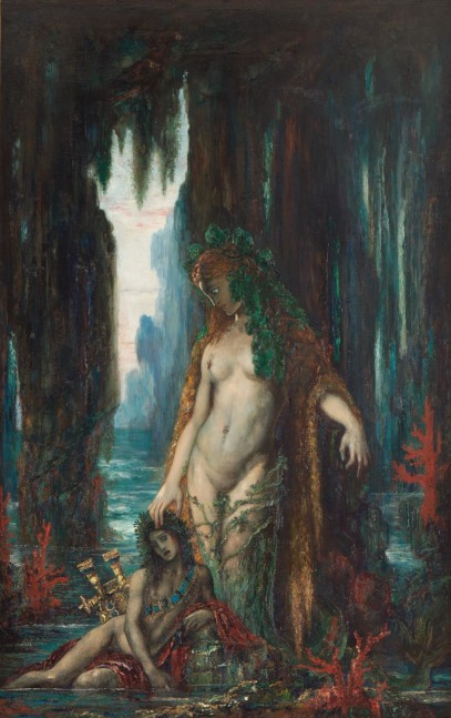 Gustave Moreau
Le Po&amp;egrave;te et La Sir&amp;egrave;ne,&amp;nbsp;1893
Oil on canvas
38.25 x 24.5 inches / 97 x 62 cm