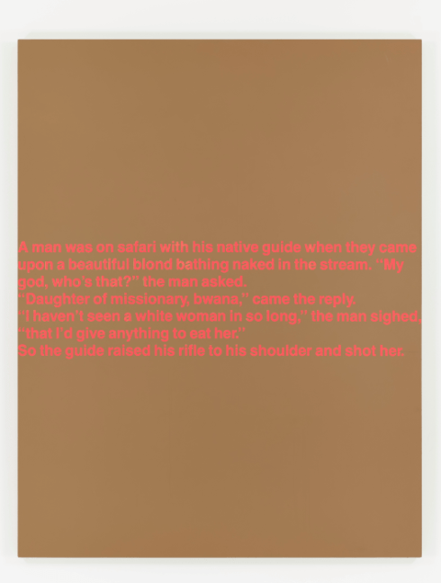 RICHARD PRINCE
White Woman,&amp;nbsp;1990
Acrylic and silkscreen on canvas
95 x 75 inches  / 241.3 x 190.5 cm