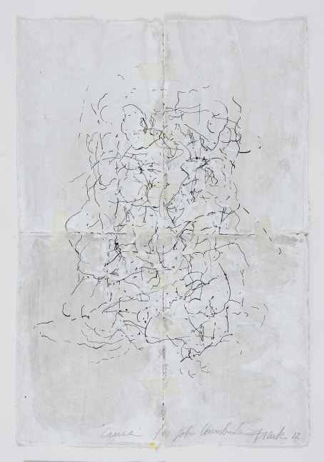 JAN FRANK
Crush,&amp;nbsp;2011
Dutch Linen Paper / sized / pen &amp;amp; ink, masking tape
24 x 16.5 inches / 61 x 41.9 cm