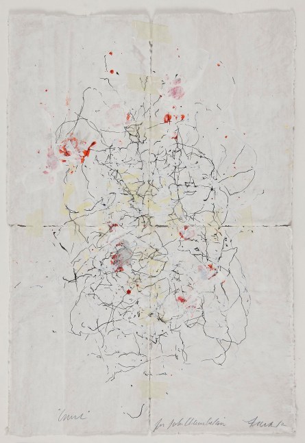 JAN FRANK
Crush,&amp;nbsp;2011
Dutch Linen Paper / sized / pen &amp;amp; ink, masking tape
24.5 x 16.3 inches / 62.2 x 41.4 cm